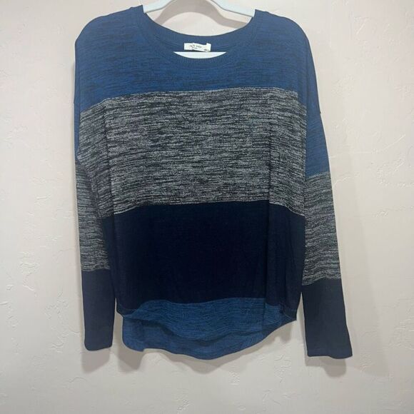 Rag & Bone Wide Stripe Sweater Supreme Quality Cool Shades of Blue - Picture 1 of 6